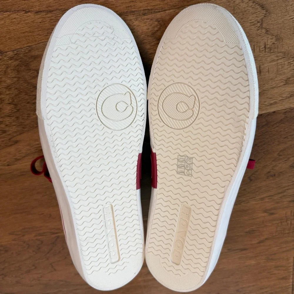NWOB COACH Citysole coated canvas electric red hearts skate shoes US size 8.5 B